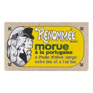 Bacalhau à portuguesa em azeite virgem extra bio e alho bio